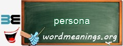 WordMeaning blackboard for persona